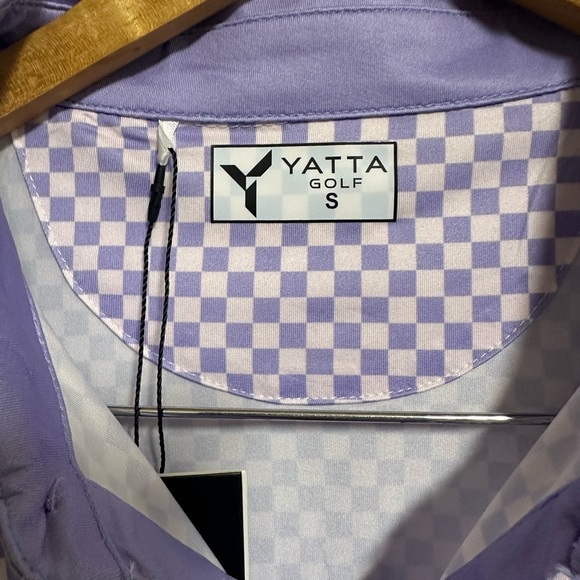 Yatta Golf Lavender Checkered Polo Shirt Size Small - Picture 3 of 7